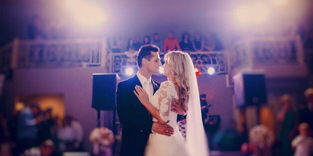 First dance bride in a restaurant