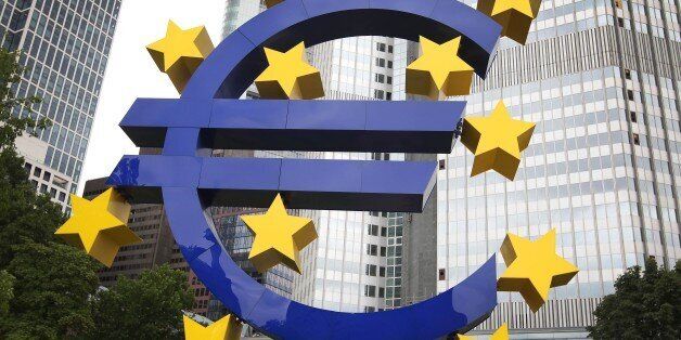 The logo of the Euro currency is pictured in front of the former headquarters of the European Central Bank (ECB) in Frankfurt am Main, western Germany, on July 13, 2015, after eurozone leaders have reached an unanimous deal to offer Greece a third bailout. AFP PHOTO / DANIEL ROLAND (Photo credit should read DANIEL ROLAND/AFP/Getty Images)