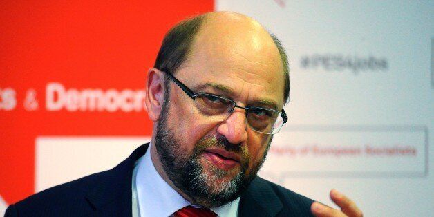 President of the European Parliament Martin Schulz attends a press conference in Budapest Congress Center on June 12, 2015 after the first plenary session of the 10th congress of Party of European Socialists (PES). AFP PHOTO / ATTILA KISBENEDEK (Photo credit should read ATTILA KISBENEDEK/AFP/Getty Images)