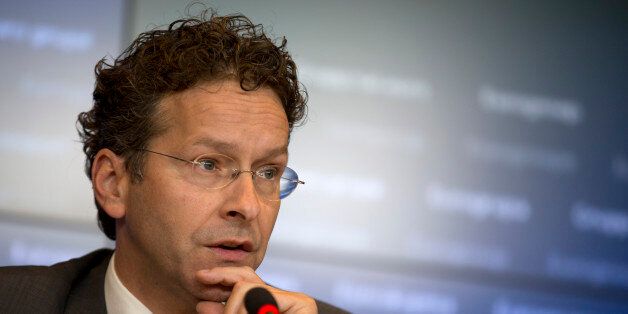 Dutch Finance Minister and chair of the eurogroup Jeroen Dijsselbloem speaks during a media conference after a meeting of eurogroup finance ministers at the European Council building in Luxembourg on Thursday, June 18, 2015. Greece faced intense pressure Thursday from its international creditors to break a deadlock in bailout discussions thatâs raised the specter of the countryâs imminent bankruptcy and even its exit from the euro. (AP Photo/Virginia Mayo)