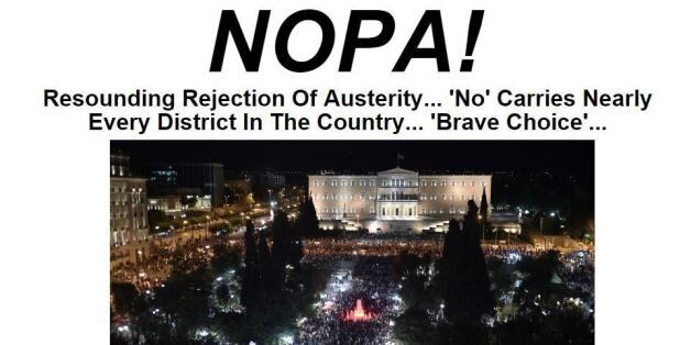 Όταν οι Έλληνες είπαν «NOPA!» στη λιτότητα: Το εξώφυλλο της HuffPost Αμερικής μετά το