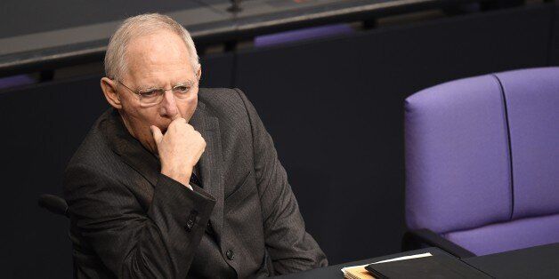 German Finance Minister Wolfgang Schaeuble waits before addressing the lower house of Parliament Bundestag in Berlin on February 27, 2015 before Germany's parliament vote on the approval of the four-month-extension of the Greek bail-out programme despite widespread scepticism in Europe's biggest economy and effective paymaster on whether Athens will stick to reform pledges. AFP PHOTO / ODD ANDERSEN (Photo credit should read ODD ANDERSEN/AFP/Getty Images)