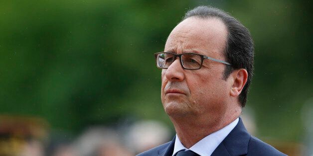 French President Francois Hollande is pictured during a ceremony to commemorate General de Gaulle's