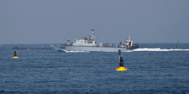 An Israeli naval battle ship sails in the Mediterranean sea back to Ashdod port in Israel, Monday, June 29, 2015. Israelâs navy intercepted a vessel attempting to breach a naval blockade of Gaza early Monday and was redirecting it to an Israeli port, the military and the activists said. (AP Photo/Ariel Schalit)