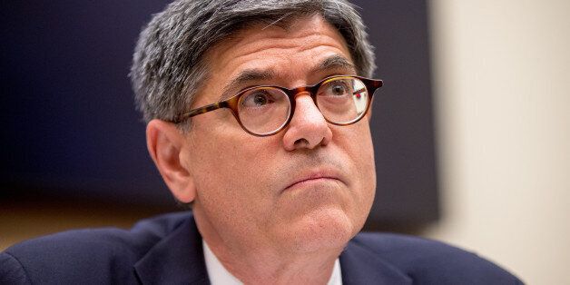 Treasury Secretary Jacob Lew testifies on Capitol Hill in Washington, Wednesday, June 17, 2015, before a House Financial Services committee hearing on the annual report of the Financial Stability Oversight Council. (AP Photo/Andrew Harnik)