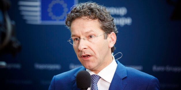 Dutch Finance Minister and chair of the eurogroup Jeroen Dijsselbloem speaks to reporters in the Dutch parliament after a teleconference of the 19 eurozone finance ministers in The Hague, Netherlands on Tuesday, June 30, 2015. Dijsselbloem, says