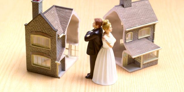Divorce settlement house cut in half.