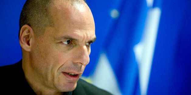Greek Finance Minister Yanis Varoufakis speaks during a media conference after a meeting of eurogroup finance ministers at the European Council building in Luxembourg on Thursday, June 18, 2015. Greece faced intense pressure Thursday from its international creditors to break a deadlock in bailout discussions thatâs raised the specter of the countryâs imminent bankruptcy and even its exit from the euro. (AP Photo/Virginia Mayo)