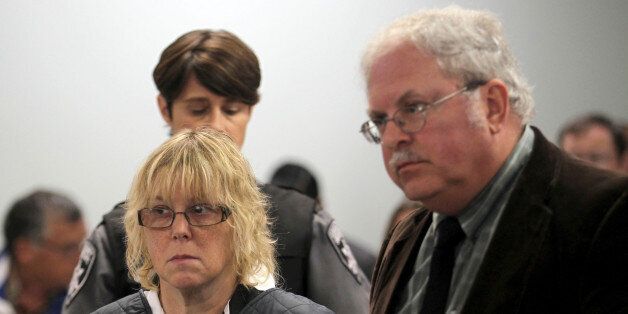 PLATTSBURGH, NY - JUNE 15: Joyce Mitchell (L) appears with her lawyer Stephen Johnston before Judge Buck Rogers in Plattsburgh City Court on June 15, 2015 in Plattsburgh, New York. Mitchell allegedly aided inmates Richard Matt and David Sweat in their escape from Clinton Correctional Facility. They were discovered missing the morning of June 6. (Photo by G.N. Miller - Pool/Getty Images)