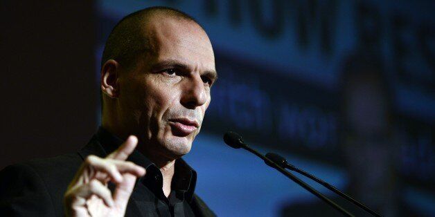 Greek finance minister Yianis Varoufakis speaks during the Economist conference entitled 'Europe: The comeback ? Greece: How resilient?' in Athens on May 14, 2015. Greece wants the European Central Bank to agree for Athens to delay payment on some 27 billion euros ($30 billion) in Greek bonds that it will otherwise be unable to repay, the finance minister said . AFP PHOTO/ Louisa Gouliamaki (Photo credit should read LOUISA GOULIAMAKI/AFP/Getty Images)