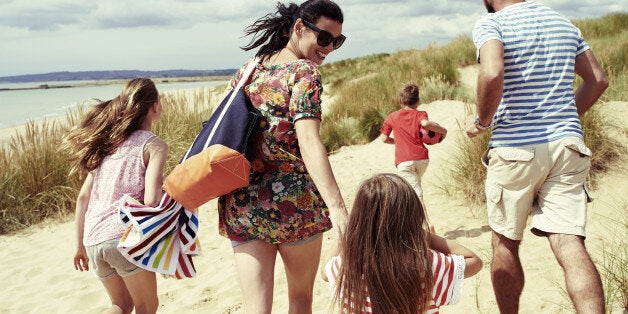 Family day out at the beach