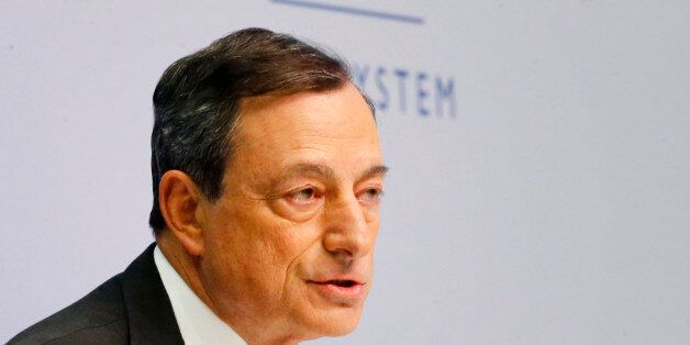 President of European Central Bank Mario Draghi speaks during a news conference in Frankfurt, Germany, Wednesday, June 3, 2015, following a meeting of the ECB governing council. (AP Photo/Michael Probst)