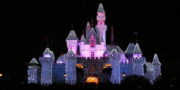 HK Disneyland's Sleeping Beauty Castle... Shot handheld.