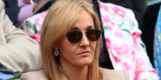 LONDON, ENGLAND - JUNE 25: J.K. Rowling watches the Ladies' Singles first round match between Serena Williams of the United States of America and Mandy Minella of Luxembourg on day two of the Wimbledon Lawn Tennis Championships at the All England Lawn Tennis and Croquet Club on June 25, 2013 in London, England. (Photo by Julian Finney/Getty Images)