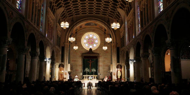 St. Anthony of Padua Roman Catholic Church in Wilmington, Del, Saturday, June 6, 2015, during funeral services for Beau Biden. (Kevin Lamarque/Pool Photo via AP)