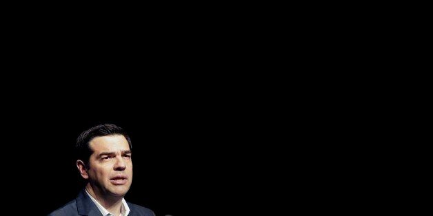 Greek Prime Minister Alexis Tsipras gives a speech at the annual conference of the Hellenic Federation of Enterprises in Athens, on Monday, May 18, 2015. Tsipras said his radical left-led government has done all it can to seek an agreement with bailout creditors that will ease the country out of its current acute liquidity crunch _ which he blamed on âtough negotiating tacticsâ by the countryâs creditors. Earlier Monday, the government signaled it needs a deal with lenders by the end of the month to avoid defaulting on its debt, as renewed concern rattled the country's finance markets.(AP Photo/Petros Giannakouris)
