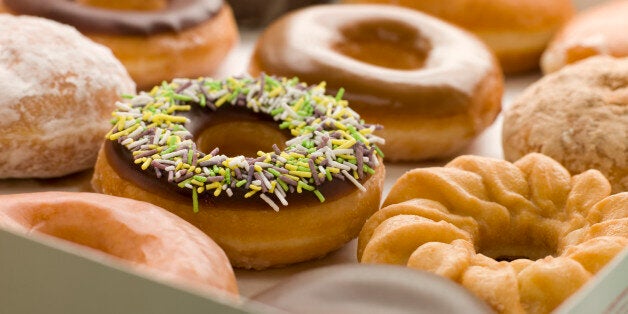 Selection Of Doughnuts In A Tray