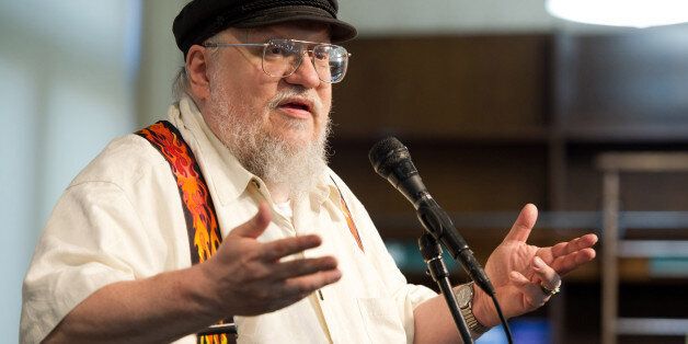 Author George R.R. Martin appears at a book signing for