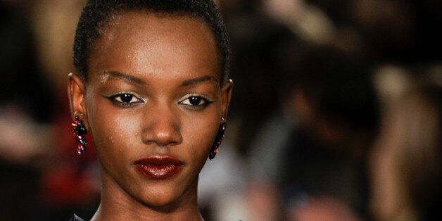 NEW YORK, NY - FEBRUARY 12: Model Herieth Paul seen on the runway at the Zac Posen show during Fall 2012 Fashion Week on February 12, 2012 at the David Koch Theatre in Lincoln Center in New York City. (Photo by Arun Nevader/WireImage)