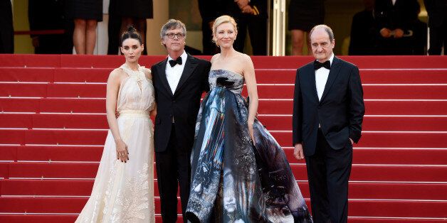 CANNES, FRANCE - MAY 17: (L-R) Rooney Mara, director Todd Haynes, actress Cate Blanchett and Pierre Lescure attend the Premiere of 'Carol' during the 68th annual Cannes Film Festival on May 17, 2015 in Cannes, France. (Photo by Clemens Bilan/Getty Images for Kering)