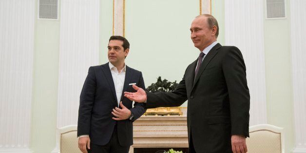 O Αλέξης Τσίπρας με τον Βλάντιμιρ Πούτιν κατά την επίσκεψη του πρωθυπουργού στη Μόσχα
