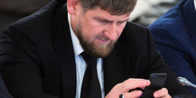 Chechnya's Regional leader Ramzan Kadyrov attends a State Council meeting chaired by President Vladimir Putin in the Kremlin in Moscow, Friday, May 31, 2013. (AP Photo/RIA-Novosti, Mikhail Klimentyev, Presidential Press Service)