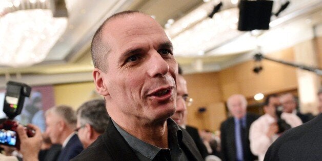 Greek Finance Minister Yianis Varoufakis attends the Economist conference entitled 'Europe: The comeback ? Greece: How resilient?' in Athens on May 15, 2015. Greece's left-wing government will not abandon its refusal to cut salaries and pensions in tough talks with its EU-IMF creditors, Prime Minister Alexis Tsipras said. AFP PHOTO / LOUISA GOULIAMAKI (Photo credit should read LOUISA GOULIAMAKI/AFP/Getty Images)