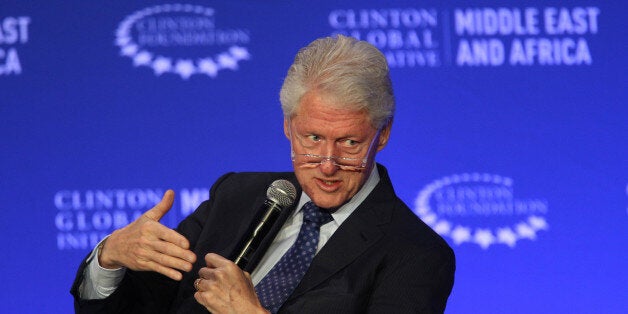 FILE - In this May 6, 2015, photo, former U.S President Bill Clinton speaks during a plenary session at the Clinton Global Initiative Middle East & Africa meeting in Marrakech, Morocco. The charitable foundation run by Hillary Rodham Clintonâs family faces an uncertain future if she is elected president, with unresolved questions about who would be authorized to fundraise for the organization and whether new foreign and domestic projects could be started during that period. (AP Photo/Abdeljalil Bounhar)