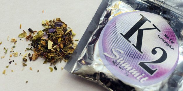 This Feb. 15, 2010, photo shows a package of K2 which contains herbs and spices sprayed with a synthetic compound chemically similar to THC, the psychoactive ingredient in marijuana. State lawmakers in Missouri and Kansas have introduced bills which would create penalties for K2 possession similar to those for marijuana.(AP Photo/Kelley McCall)