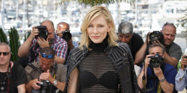 Cate Blanchett poses for photographers at the photo call for the film Carol, at the 68th international film festival, Cannes, southern France, Sunday, May 17, 2015. (Photo by Joel Ryan/Invision/AP)