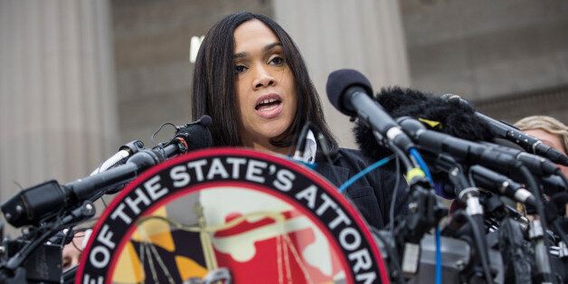 BALTIMORE, MD - MAY 01: Baltimore City State's Attorney Marilyn J. Mosby announces that criminal charges will be filed against Baltimore police officers in the death of Freddie Gray on May 1, 2015 in Baltimore, Maryland. Gray died in police custody after being arrested on April 12, 2015. (Photo by Andrew Burton/Getty Images)
