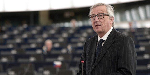 European Commission's President Jean-Claude Juncker speaks during a debate on action to halt the drowning of Mediterranean migrants and refugees on April 29, 2015 the European Parliament in Strasbourg, eastern France. AFP PHOTO / FREDERICK FLORIN (Photo credit should read FREDERICK FLORIN/AFP/Getty Images)
