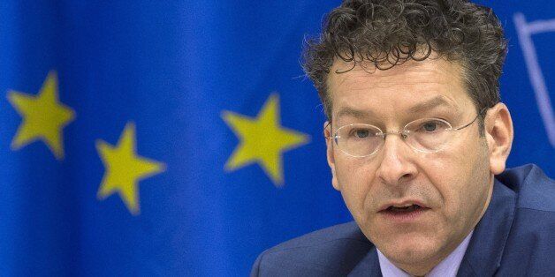 Eurogroup President and Dutch Finance Minister Jeroen Dijsselbloem speaks in front of Committee on Economic and Monetary Affairs members at the EU Parliament in Brussels on February 24, 2015. Greece's new government is committed to reforms but a list of steps sent to Brussels on February 24 in return for a bailout extension is only the first stage in negotiations, Eurogroup chief Jeroen Dijsselbloem said. AFP PHOTO / JOHN THYS (Photo credit should read JOHN THYS/AFP/Getty Images)