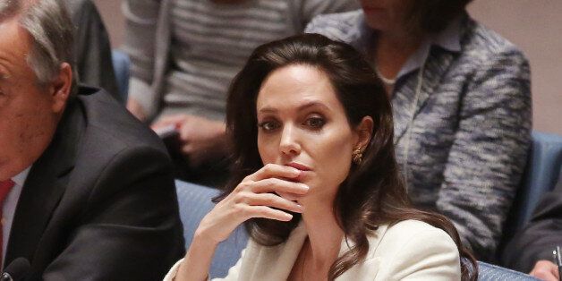 NEW YORK, NY - APRIL 24: Actress/activist Angelina Jolie attends a United Nations Security Council Meeting on the situation in the Middle East And Syria at United Nations on April 24, 2015 in New York City. (Photo by Jemal Countess/Getty Images)