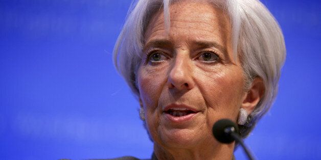 WASHINGTON, DC - APRIL 16: International Monetary Fund (IMF) Managing Director Christine Lagarde speaks during a news conference April 16, 2015 in Washington, DC. The World Bank Group and the IMF are holding their 2015 Spring Meetings. (Photo by Alex Wong/Getty Images)