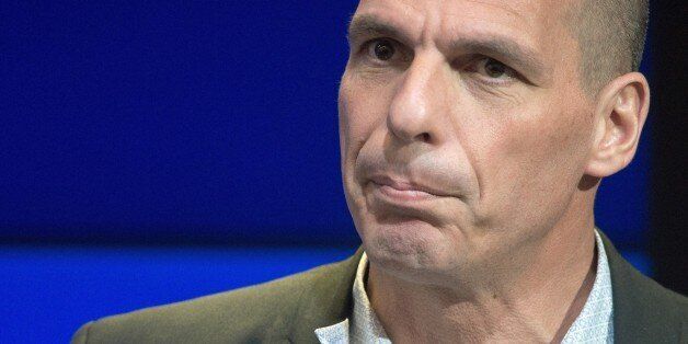 Greek Finance Minister Yanis Varoufakis delivers remarks at the Brookings Institute April 16, 2015, in Washington, DC. AFP PHOTO/PAUL J. RICHARDS (Photo credit should read PAUL J. RICHARDS/AFP/Getty Images)