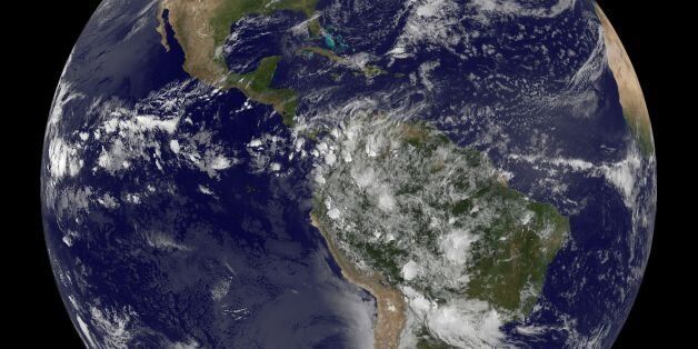Today, April 22, 2014 is Earth Day, and what better way to celebrate than taking a look at our home planet from space.NOAA's GOES-East satellite captured this stunning view of the Americas on Earth Day, April 22, 2014 at 11:45 UTC/7:45 a.m. EDT. The data from GOES-East was made into an image by the NASA/NOAA GOES Project at NASA's Goddard Space Flight Center in Greenbelt, Md.In North America, clouds associated with a cold front stretch from Montreal, Canada, south through the Tennessee Valley, a