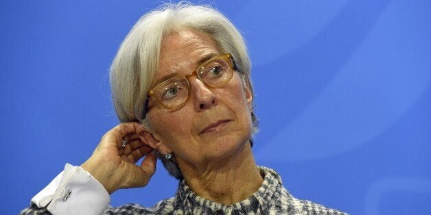 The Managing Director of the International Monetary Fund (IMF) Christine Lagarde attends a press conference following a meeting at the Chancellery in Berlin on March 11, 2015. AFP PHOTO / TOBIAS SCHWARZ (Photo credit should read TOBIAS SCHWARZ/AFP/Getty Images)