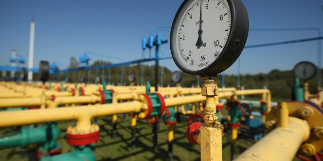 DASHAVA, UKRAINE - SEPTEMBER 18: A pressure guage stands on a pipe at the Dashava natural gas facility on September 18, 2014 in Dashava, Ukraine. The Dashava facility, which is both an underground storage site for natural gas and an important transit station along the natural gas pipelines linking Russia, Ukraine and eastern and western Europe, is operated by Ukrtransgaz, a subsidiary of Ukrainian energy company NJSC Naftogaz of Ukraine. Ukraine recently began importing natural gas from Slovaki