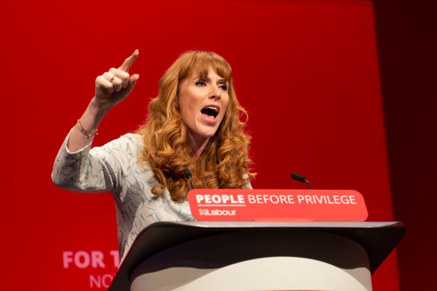 Labour's education secretary Angela Rayner at party conference in Brighton 