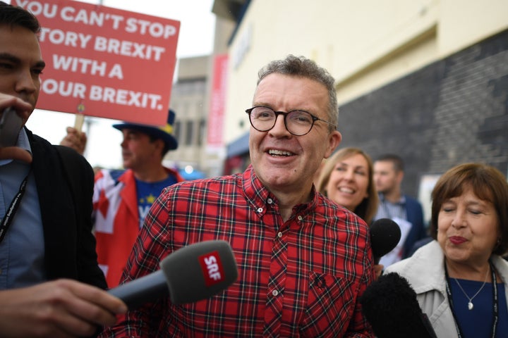 Labour party deputy leader Tom Watson speaks to journalists on Brighton seafront during the Labour Party Conference at the Brighton Centre in Brighton.