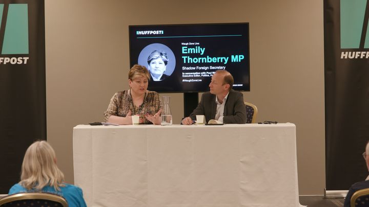 Emily Thornberry speaking to HuffPost UK's Paul Waugh