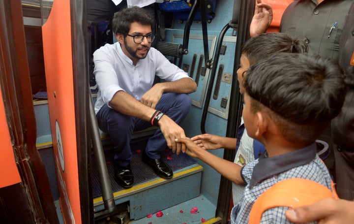 Shiv Sena's Aaditya Thackeray during his Jan Ashirwaad Yatra in Mumbai.