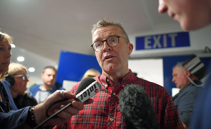 Labour party deputy leader Tom Watson speaks to journalists during the Labour Party Conference at the Brighton Centre in Brighton.