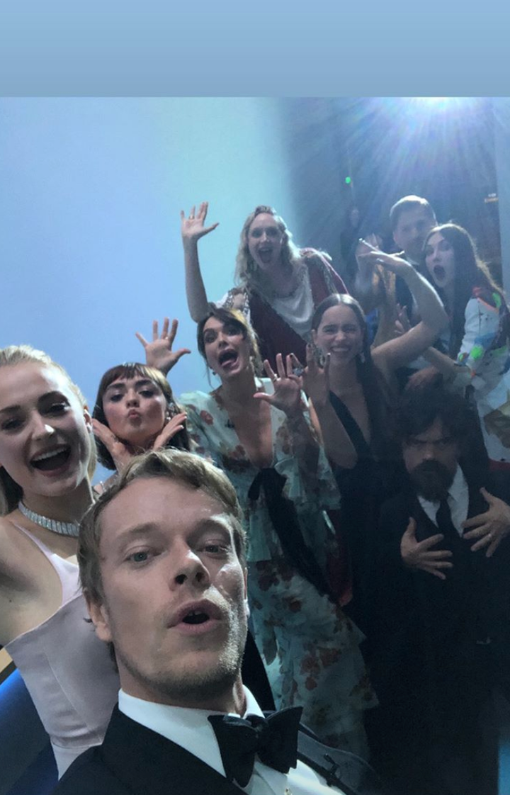 The "Game of Thrones" cast on Alfie Allen's Instagram. 