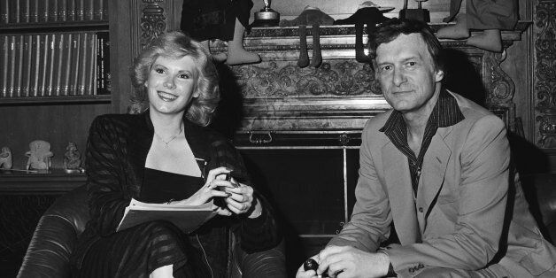 THE TOMORROW SHOW -- Pictured: (l-r) Journalist/Playboy covergirl Rita Jenrette, Playboy founder/publisher Hugh Hefner at the Playboy Mansion -- Photo by: Paul Drinkwater/NBCU Photo Bank