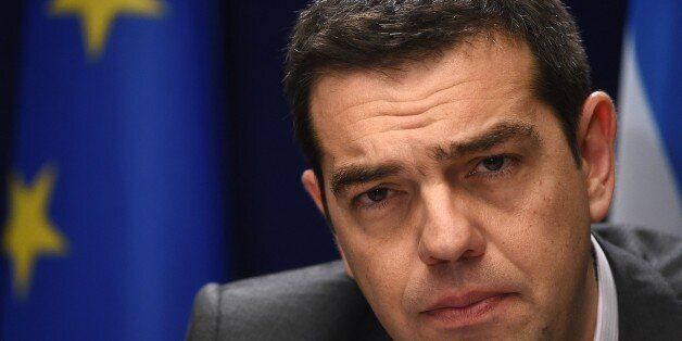 Greek Prime Minister Alexis Tsipras gives on March 20, 2015 a press conference at the end of European Union summit at the EU Council building in Brussels. AFP PHOTO / EMMANUEL DUNAND (Photo credit should read EMMANUEL DUNAND/AFP/Getty Images)