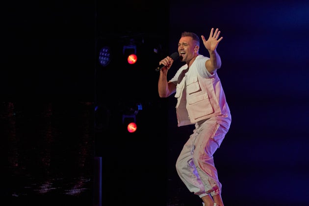 Mitch Tambo on stage during last night's AGT grand