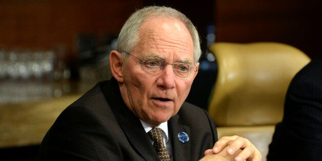 Germany's Finance Minister Wolfgang Schauble delivers a closing statement to the media during a press conference at the G-20 Finance Ministers and Central Bank Governors meeting in Sydney, Australia, Sunday, Feb. 23, 2014.(AP Photo/Rob Griffith)