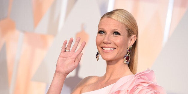 Gwyneth Paltrow arrives at the Oscars on Sunday, Feb. 22, 2015, at the Dolby Theatre in Los Angeles. (Photo by Jordan Strauss/Invision/AP)